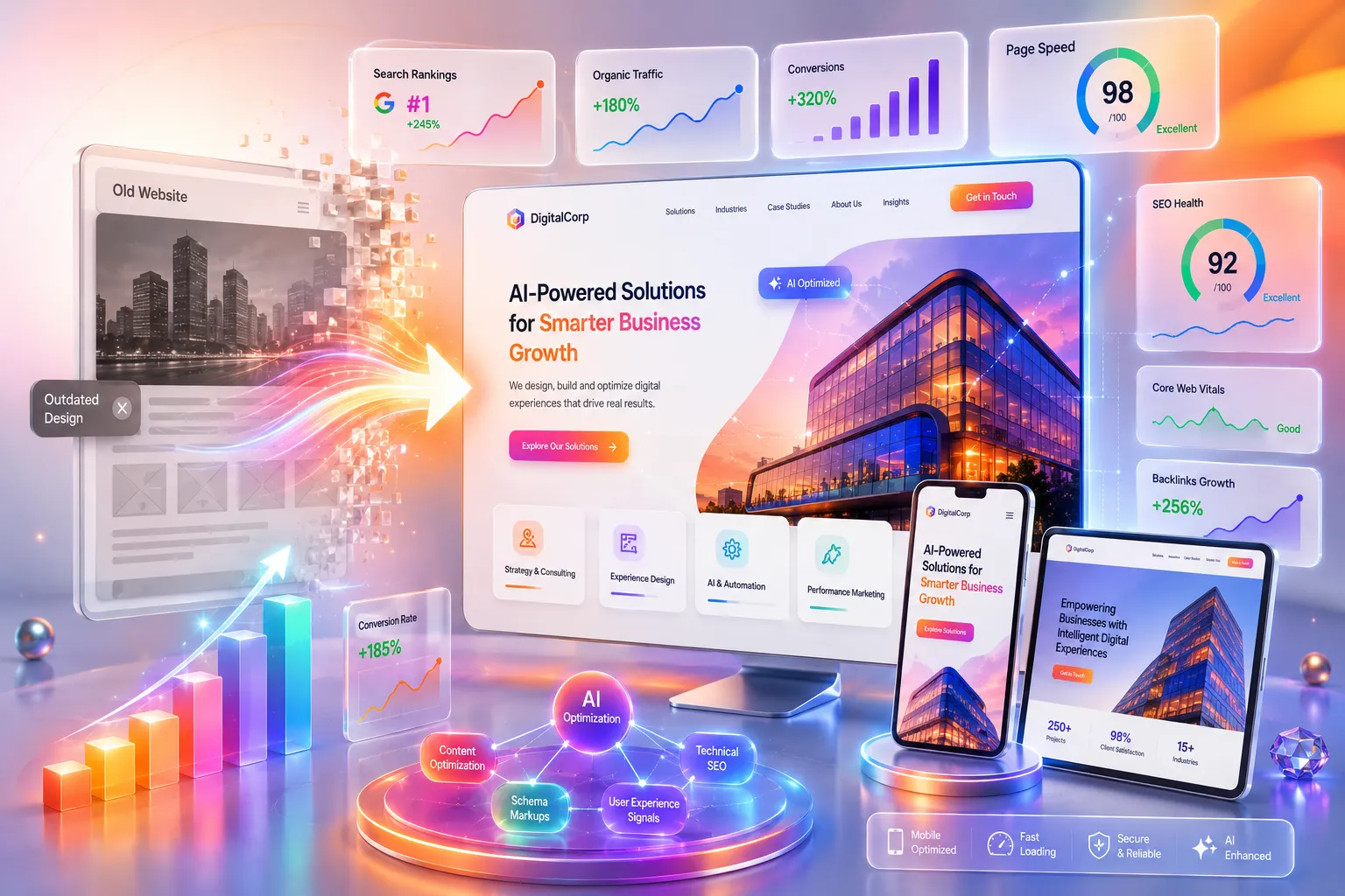 Modern AI-ready website development with performance optimization, SEO, and digital growth analytics Modern AI-ready website development with performance optimization, SEO, and digital growth analytics