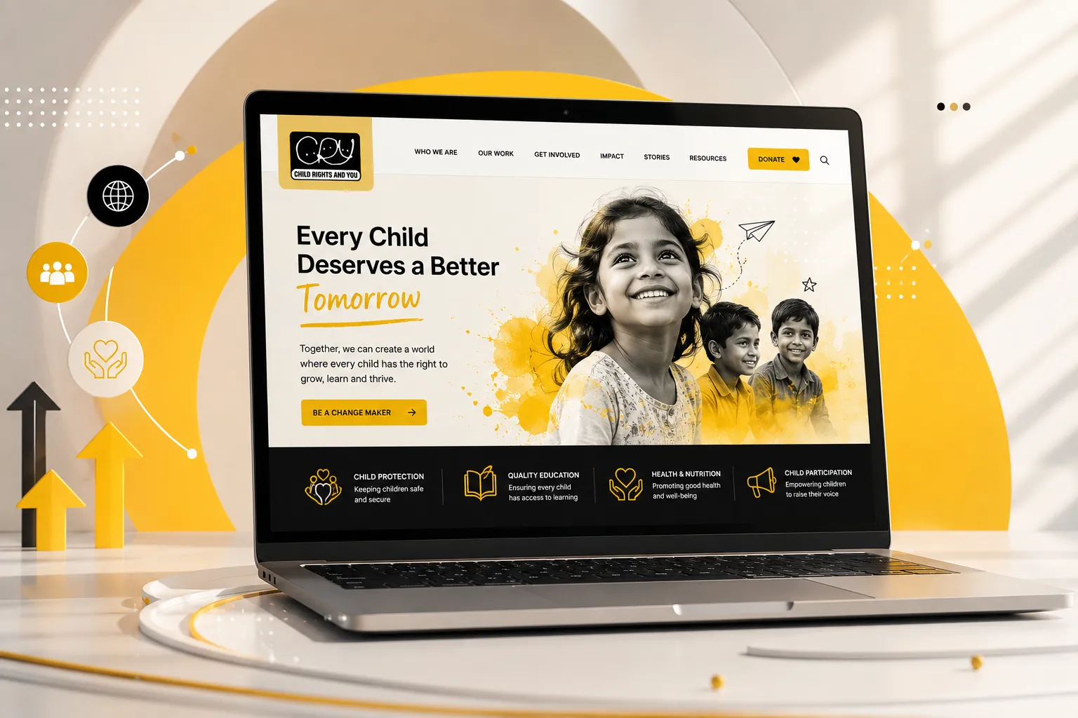 Purpose-driven NGO website with global outreach and digital engagement (CRY) Purpose-driven NGO website with global outreach and digital engagement (CRY)